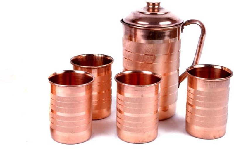 Rastogi Handicrafts cj4gl Jug Glass Set(Copper)