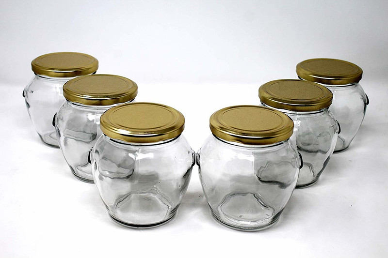 nature care enterprise glass jar  - 520 ml Glass Pickle Container & Salt Pepper Container, Oil Container, Fridge Container, Spice Container, Tea Coffee & Sugar Container, Grocery Container, Utility Box(Pack of 3, Clear)