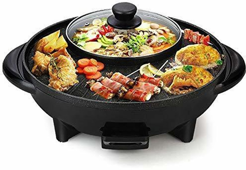 OFFER WORLD Electric Non Stick Double Layer Grill pan Round Electric Pan OFFER WORLD Electric Non Stick Double Layer Grill pan Round Electric Pan