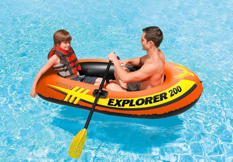 Intex Explorer 200 Boat Inflatable Kayak Water Raft(Orange)