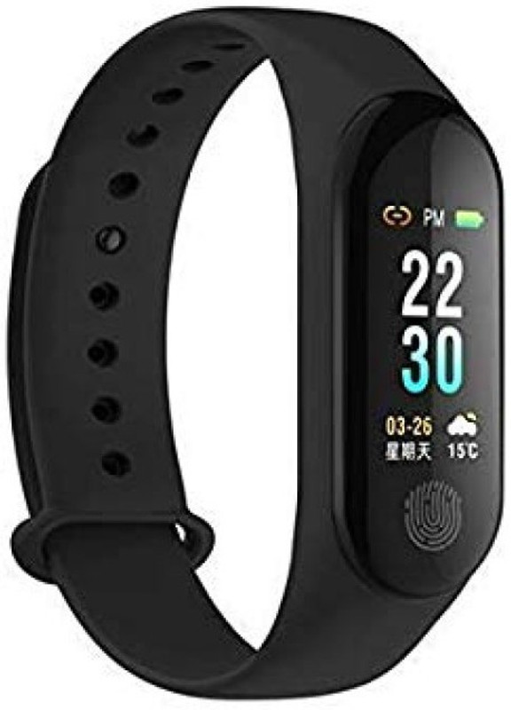 onshopie M3 Fitness Band Frequency Monitor(Black Strap, Size : Free Size)