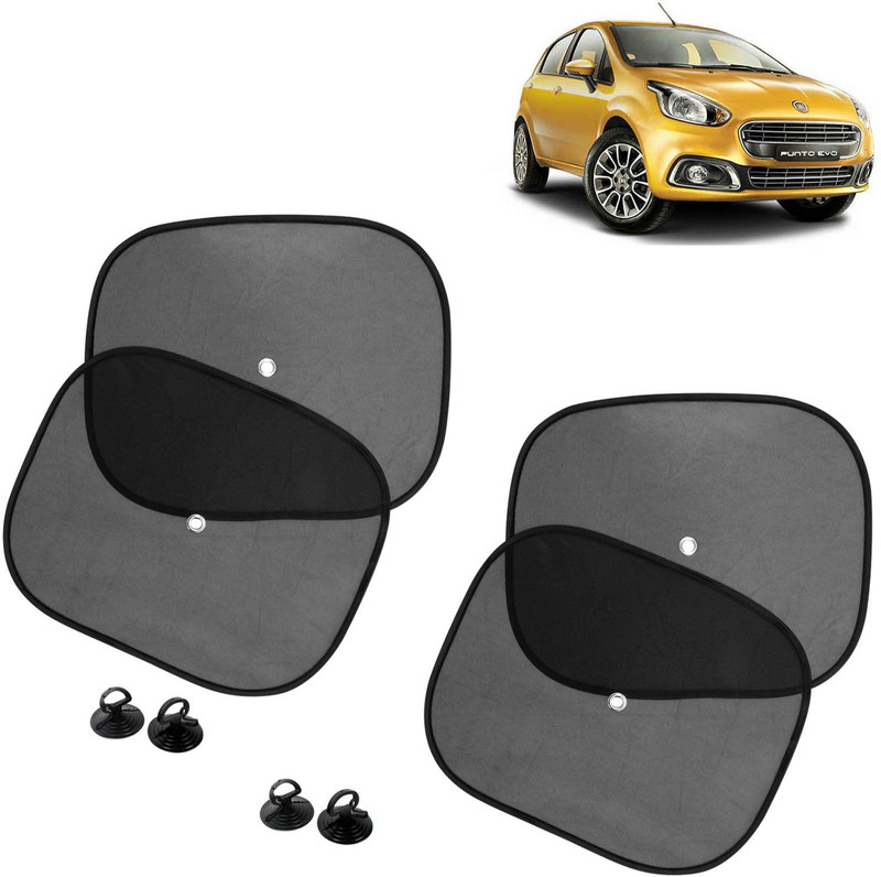 DvineAutoFashionZ Side Window Sun Shade For Fiat Punto Evo(Black)