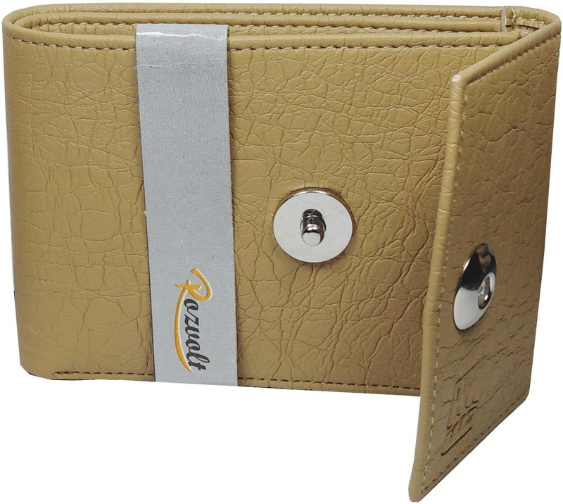 rozvolt Boys Casual Beige Artificial Leather Wallet(6 Card Slots)