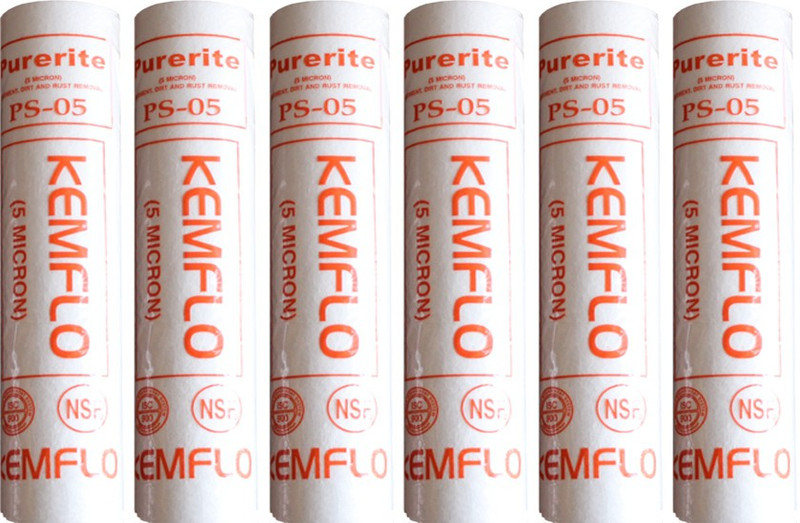 KEMFLO RO Polyproplyne Advance Spun Filter For RO Purifier Pack Of 6 Solid Filter Cartridge(5, Pack of 4) KEMFLO RO Polyproplyne Advance Spun Filter For RO Purifier Pack Of 6 Solid Filter Cartridge(5, Pack of 4)