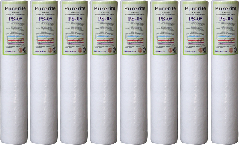 KEMFLO PP spun filter for RO purifiers 8 piece Solid Filter Cartridge(5, Pack of 8) KEMFLO PP spun filter for RO purifiers 8 piece Solid Filter Cartridge(5, Pack of 8)
