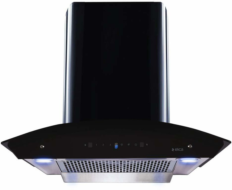 Elica WDFL HAC TOUCH 60 MS with Installation Kit Included Auto Clean Wall Mounted Chimney(Black 1200 CMH)
