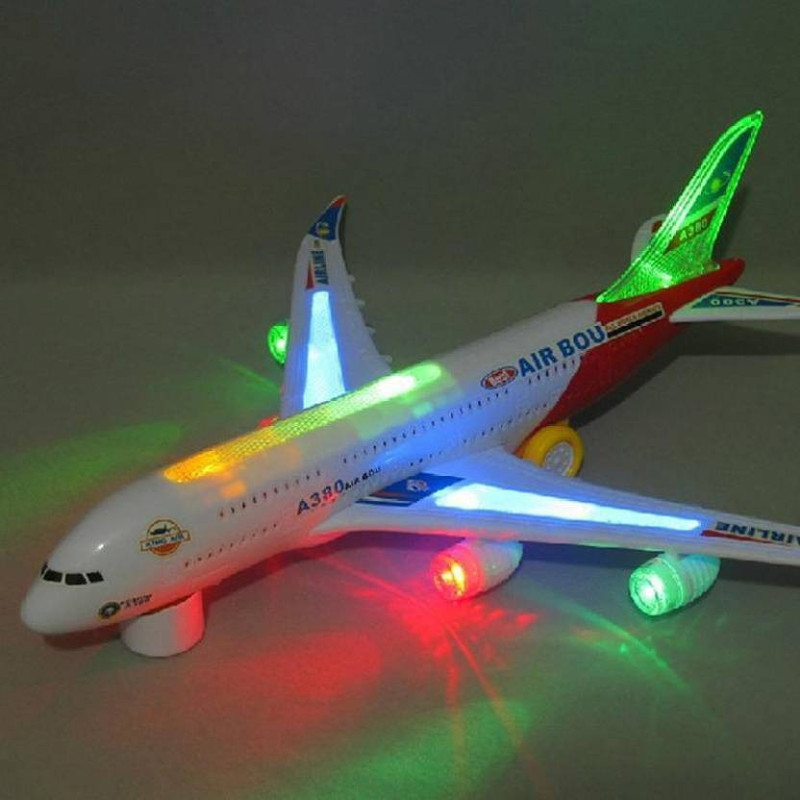SALEOFF Musical AeroPlane Airbus Bump & Go Action Toy with Sound & Light-159(Multicolor)