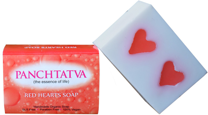 panchtatva Red Hearts handmade natural organic soap(3 x 110 g)
