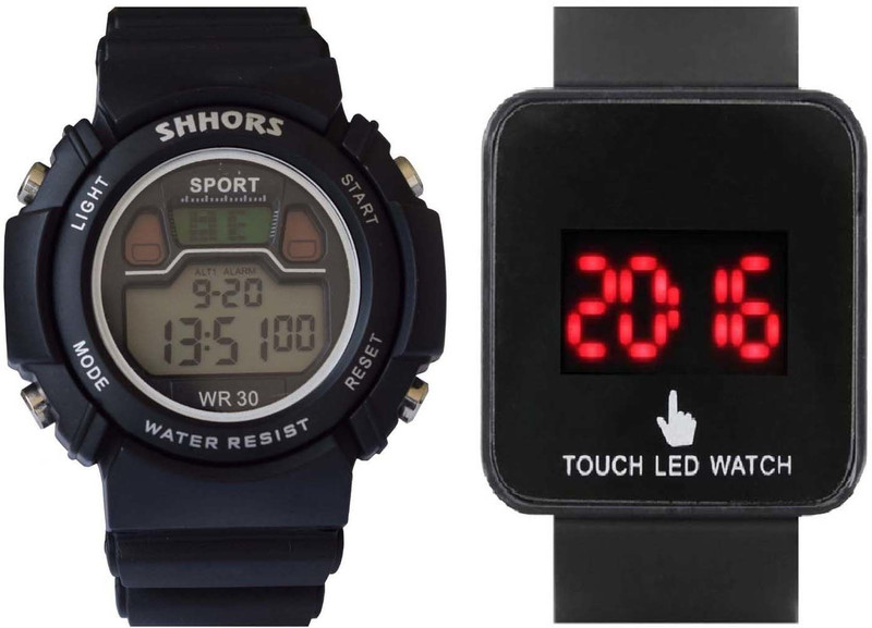 shhors (R-TM) Latest Model Good Looking Stylish and Touch LED Digital Date/Week Display Combo Digital Watch  - For Boys & Girls