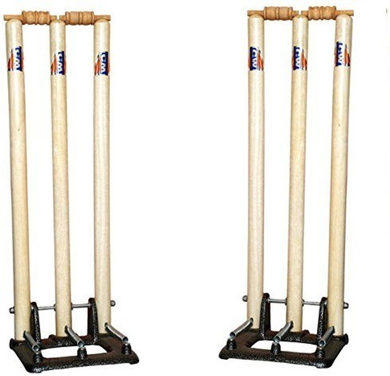 CW 2 X Wooden Cricket Stump Full Size Stump Bails Wicket Set Teen 13+ & Above Yrs(White)
