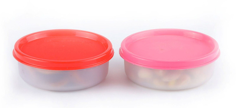qikksecommerce Mini Round lunch box (3 PCS PER 1 SET) 2 Containers Lunch Box  - 180 ml Plastic Utility Box(Multicolor)