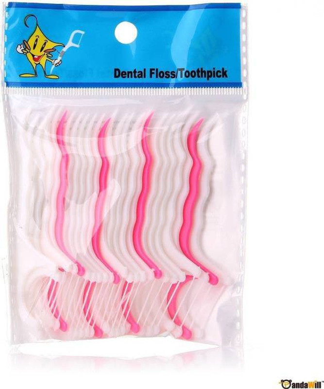CHESHTA 5 pkt Disposable Oral Gum Teeth Clean Floss Thread Dental Nylon Wire Flosses Plastic Tooth Picks(Pack of 100)