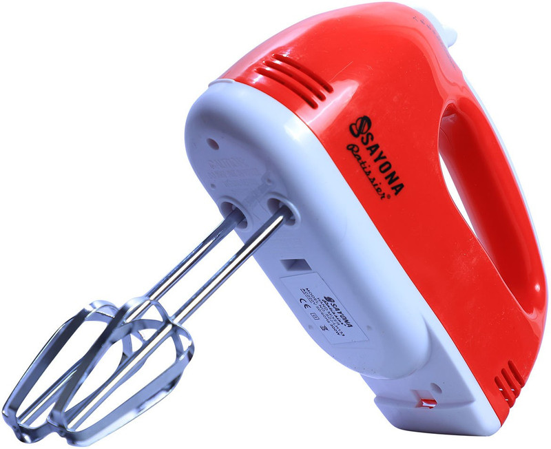 sayona Electric Hand Mixer Whisk Egg Beater Cake Baking 300 W Hand Blender(Red)