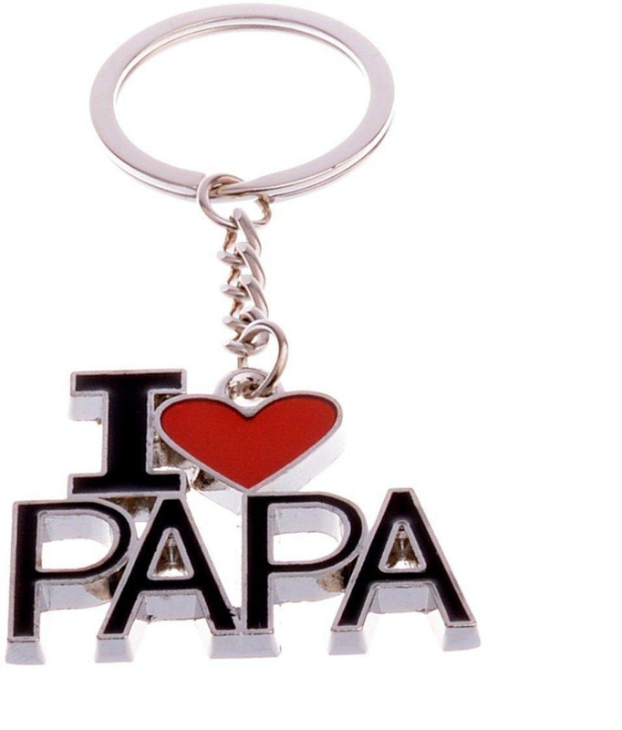 yashi creation I love Papa Metal Zinc Alloy Keychain Key ring Locking Key Chain (Silver) Key Chain