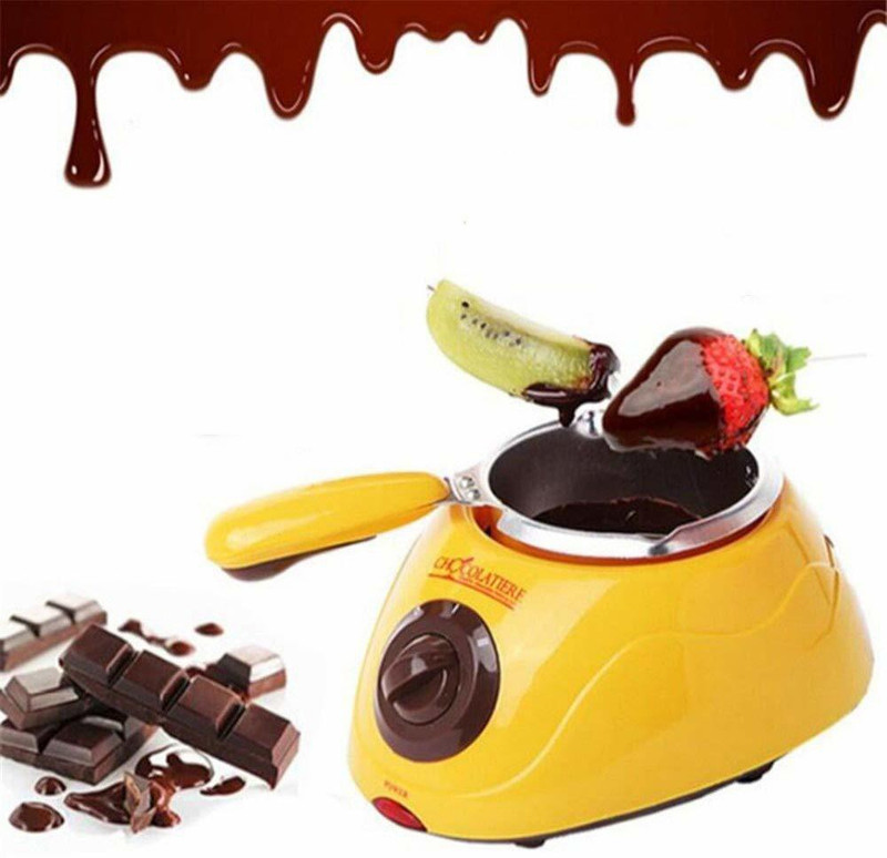 sanket enterprise Electric Chocolate Fountain Fondue Melt Pot Electric 220V 25W,Oven Melting Pot 0.25 L Pot 0.25 L with Lid(Steel, Non-stick, Induction Bottom)