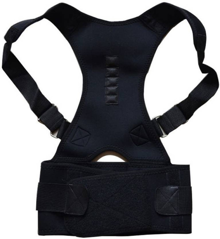 juustelite enterprise JUUSTELITE Posture Corrector Back Support Brace Magnetic Therapy Shoulder Belt Back & Abdomen Support(Black)
