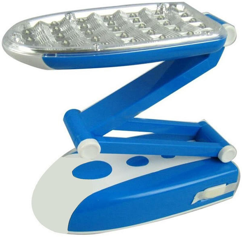 yashi creation DP.LED Plastic Medium Rechargeable Blue Emergency Led Table Light Study Lamp(28 cm, White, Blue)