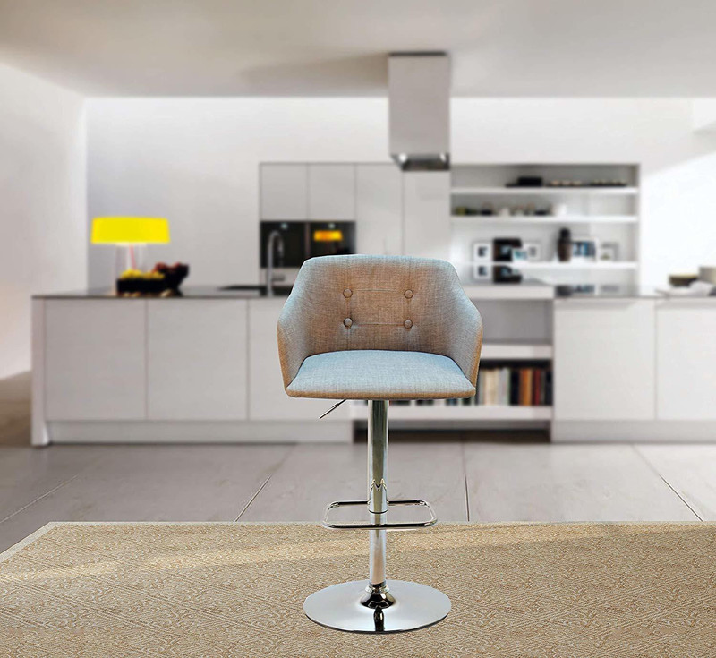 cozyhomz Fabric Bar Stool(Finish Color - Grey)