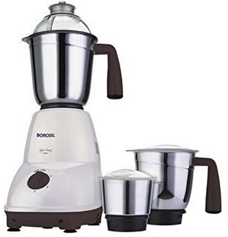 Borosil NA HAMG550W14 550 Mixer Grinder(White, 3 Jars)
