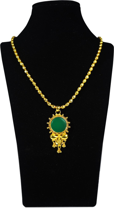 indriyatraditionals Kerala Traditional Palakka Necklace Crystal Gold-plated Plated Alloy Necklace