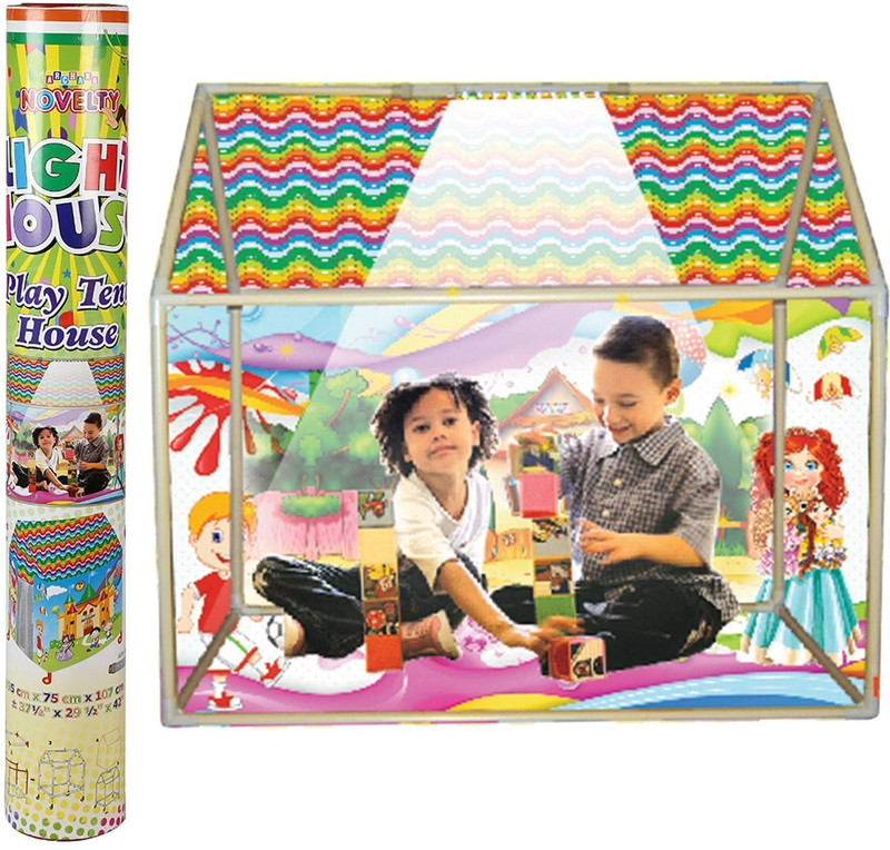 latest radhe Kids LED Light Play Tent House with Wheels(Multicolour)(Multicolor)