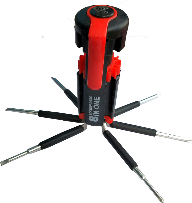burhani tools Heavy duty 8 in 1 screwdriver set with led light used for all home and professional purposes Combination Screwdriver Set(Pack of 8)