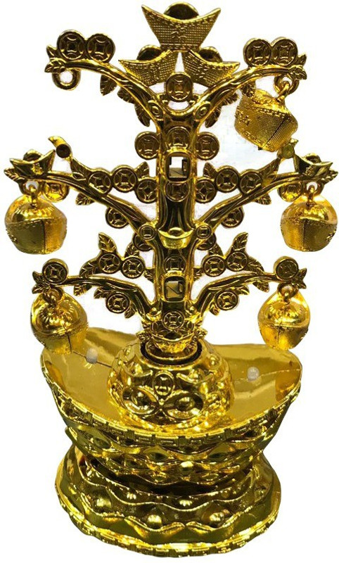 vyne Lucky Chinese Money Coin Tree for Health Wealth and Happiness Decorative Showpiece  -  5 cm(Plastic, Gold)