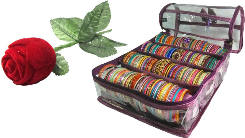 phoenixfaso COMBO Rose Flower Ring Box Vanity Box (Red) Girls & Loved Ones Gift, Engagement, Weddings, Birthday,1PC 4 ROLLA SATIN(PURPLE) vanity box Vanity Box(red,purple)