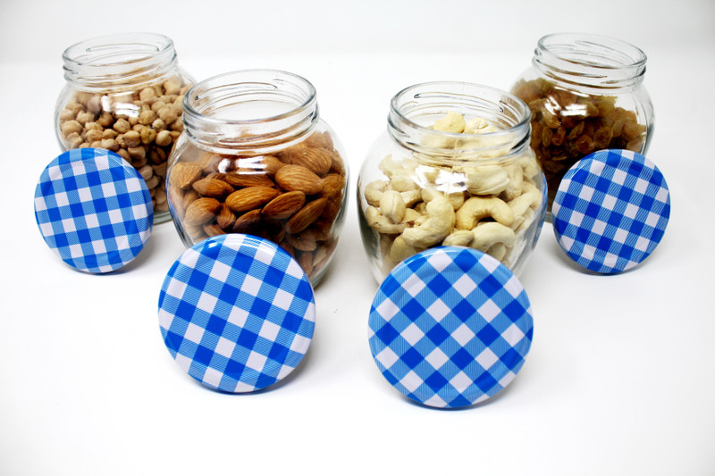 nature care enterprise glass jar  - 400 ml Glass Pickle Container & Salt Pepper Container, Fridge Container, Spice Container, Tea Coffee & Sugar Container, Grocery Container(Pack of 4, Clear)