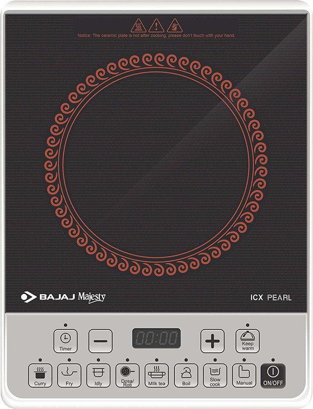 Bajaj ICX Pearl 1900-Watt Induction Cooktop(Black, Push Button)