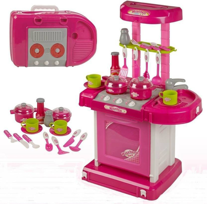 Pink kitchen cheap set toy