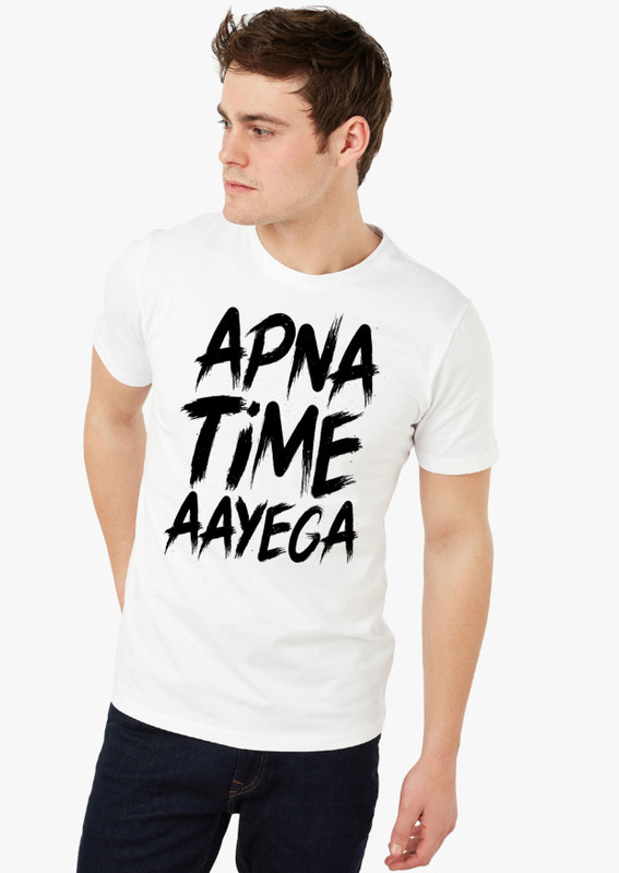 dezignandprints Printed Men Round Neck White T-Shirt