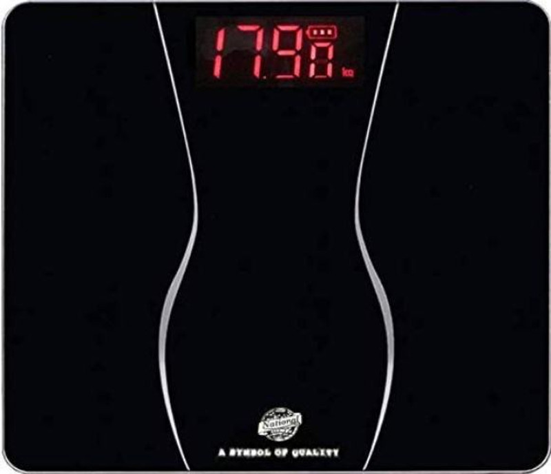 Zelenor Red Led Body Weight Machine Digital Toughened Glass Weighing Scale(Black)