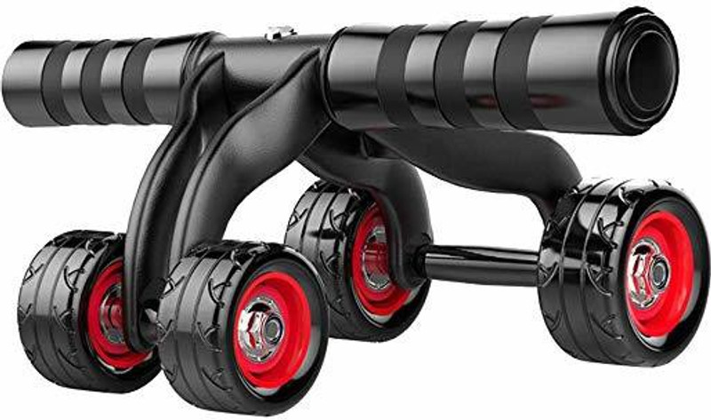 lala life 4 Wheel Ab Roller Abdominal Trainers with Knee Pad Exercise Wheel for Home Gym Ab Exerciser(Black)