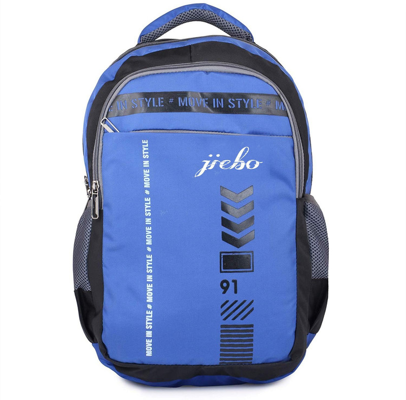 jiebo School Bag Casual Backpack with Laptop Compartment 35 L Backpack(Blue, Black)