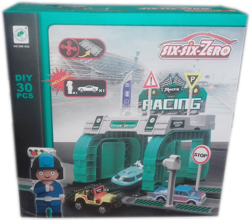 kidoz kingdom SIX SIX ZERO RACING PARKING PLAY SET DIY 30 PCS(Multicolor)