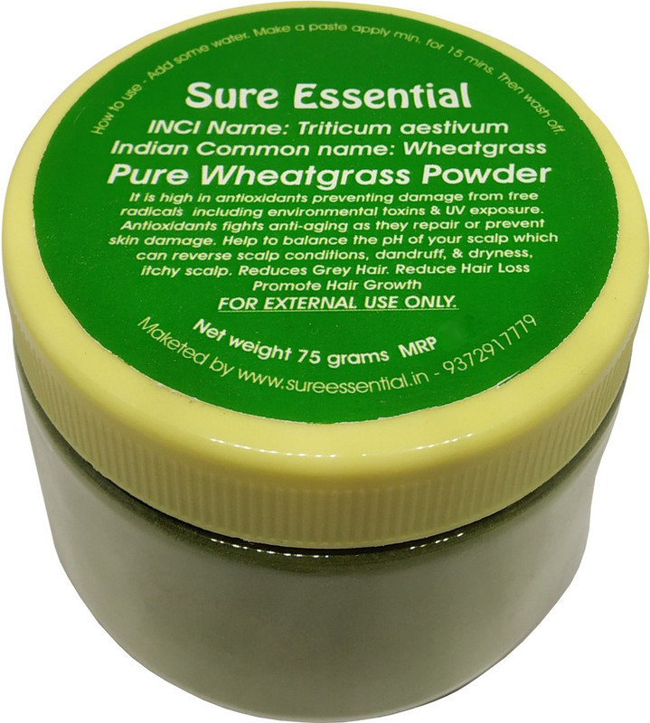 sure essential Pure Wheat Grass Powder (Chemical Free)(75 g)