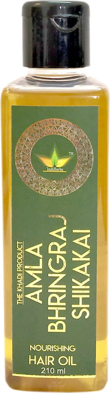 indiherbs AMLA BHRINGRAJ SHIKAKAI HAIR OIL 210 ML (BY KHADI) Hair Oil(210 ml)