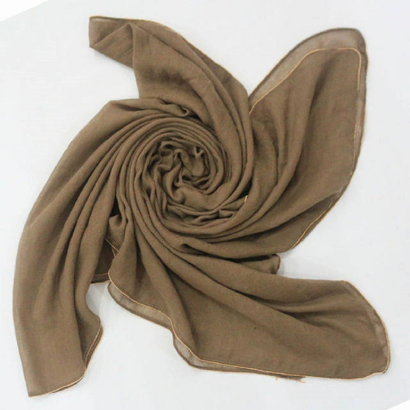 veilsofheaven Solid All Side Beads Cotton Viscose Women Scarf, Fancy Scarf