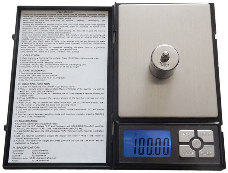 Gadget Tree Electronic Notebook Digital Gold Jewelry Weight Machine 0.01 Weight 2000g Weighing Scale(Black)