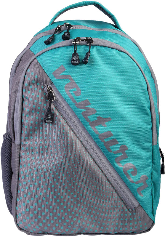 surya bags industries Surya Venturer Polyester Unisex 23 L Casual Laptop Backpack Bag for Dailyuse 23 L Laptop Backpack(Green, Grey)