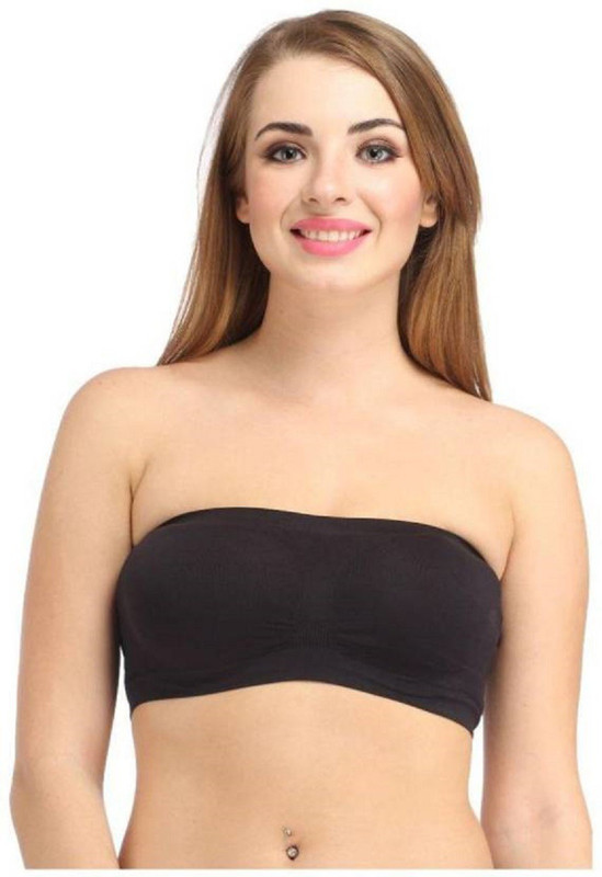 pranidh bynp0 free size (28 to 34) np tube non padded bra Women, Girls Tube Non Padded Bra(Black)