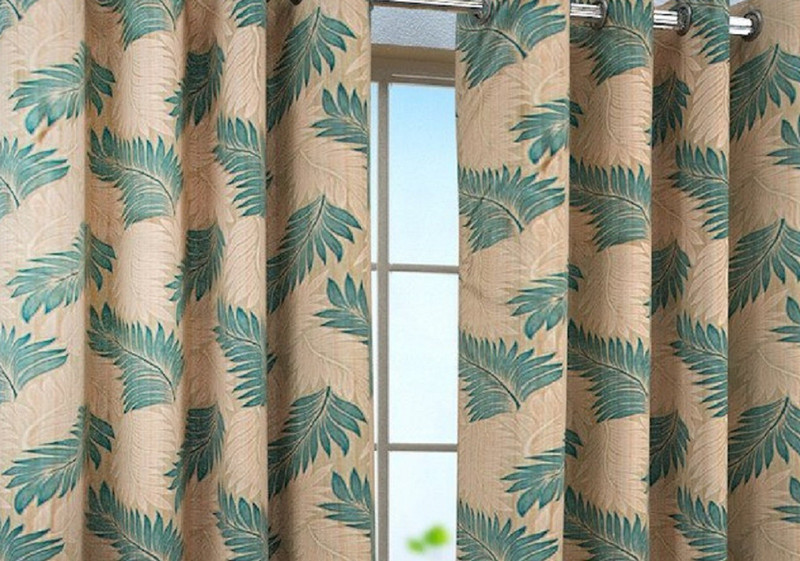 ram avtar 214 cm (7 ft) Polyester Window & Door Curtain (Pack Of 2)(Abstract, AQUA BLUE CANDY)