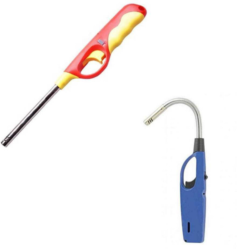 baluda Kitchen Lighter Stainless Steel Plastic Plastic Gas Lighter(Multicolor, Pack of 2)
