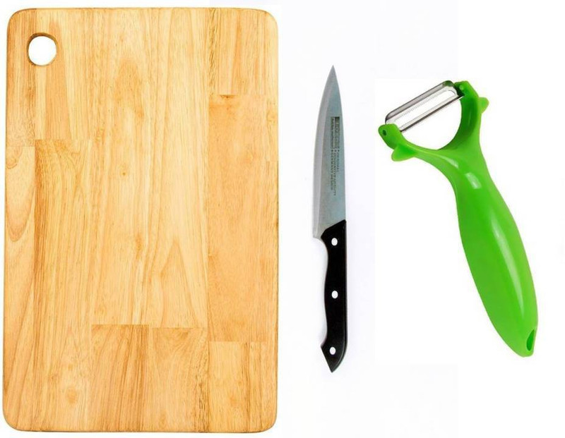 sethias Combopack23 Center hang hole Wooden chopping board + Knife & Y Peller Being Kitchen Tool Set(Being)