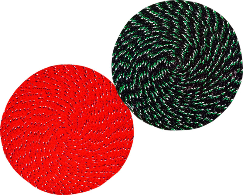 shf Cotton Door Mat(40X40 cm red & green multi 2 pc, Medium)