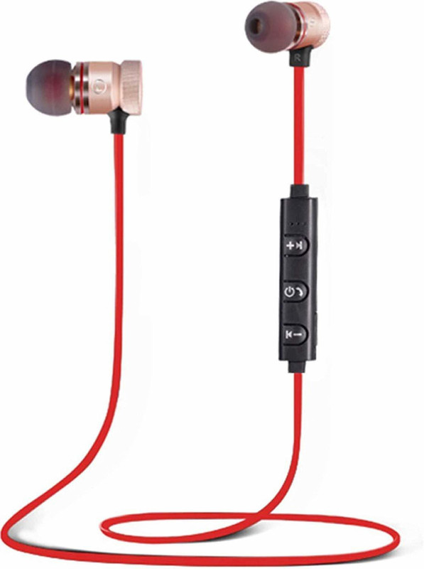 yora jh1 Bluetooth Headset with Mic(Red, In the Ear)