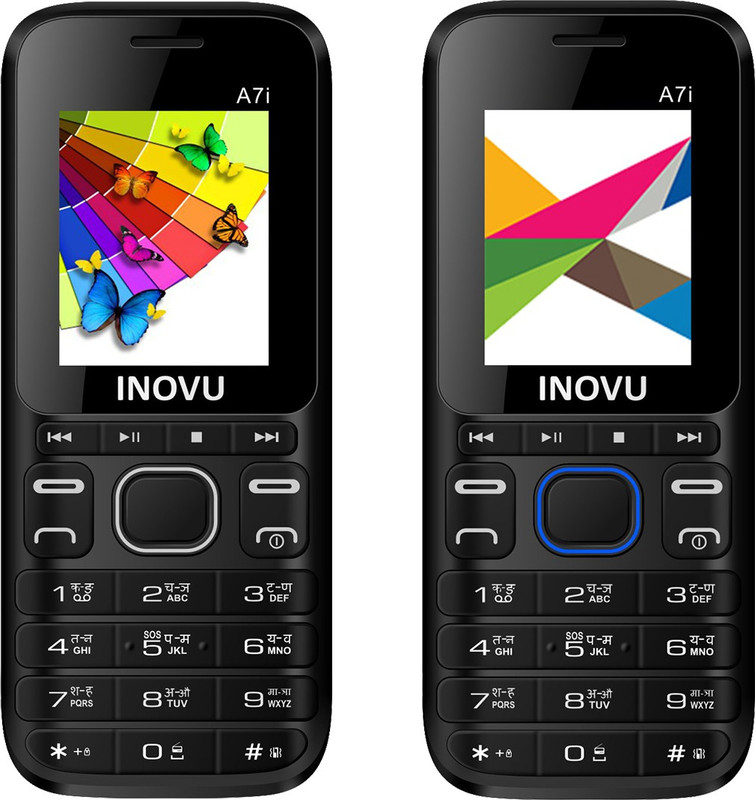 Inovu A7i Pack Of 2 Mobiles(Black & Blue)