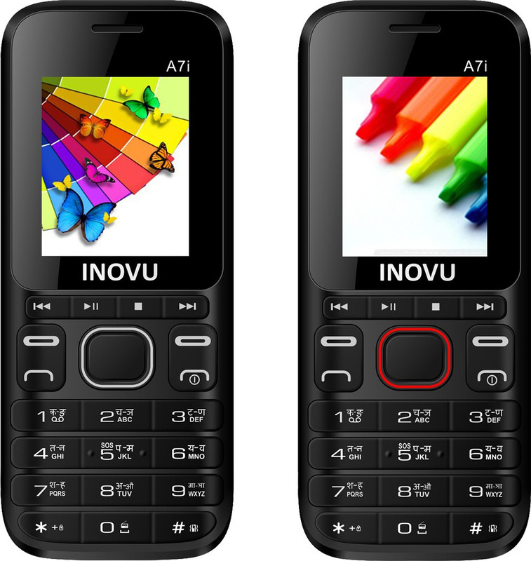 Inovu A7i Pack Of 2 Mobiles(Black & Red)