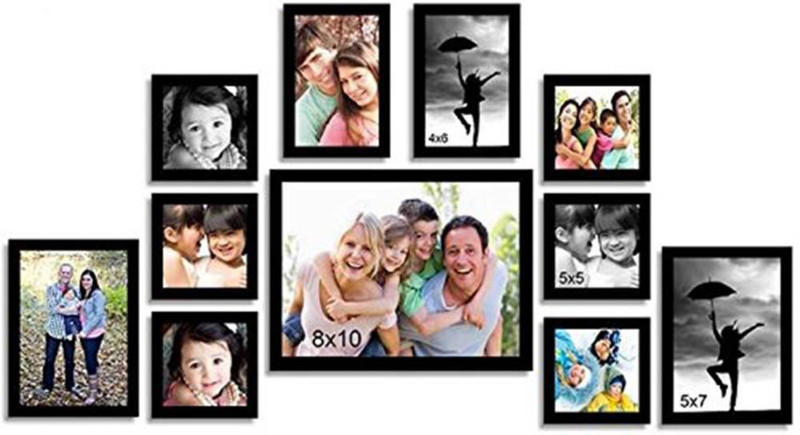 aadinath collection Wood, Acrylic, MDF Photo Frame(Black, 11 Photos)